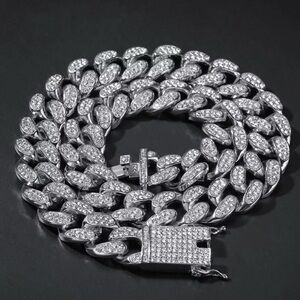 Silver Cuban link chain 20mm